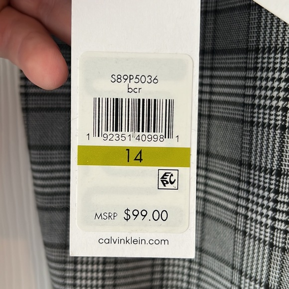Calvin Klein Size 14 Suit Pants Black and white houndstooth/plaid - Picture 6 of 6